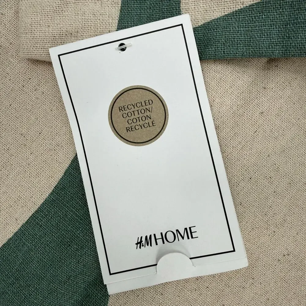 H&M Home Pillowcase 20”x20” NWT Recycled Cotton Conscious  Decor Abstract Zipper